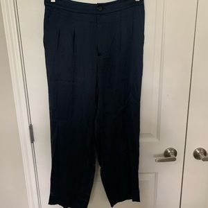 Madewell Navy Satin Work Pants - Ankle Length